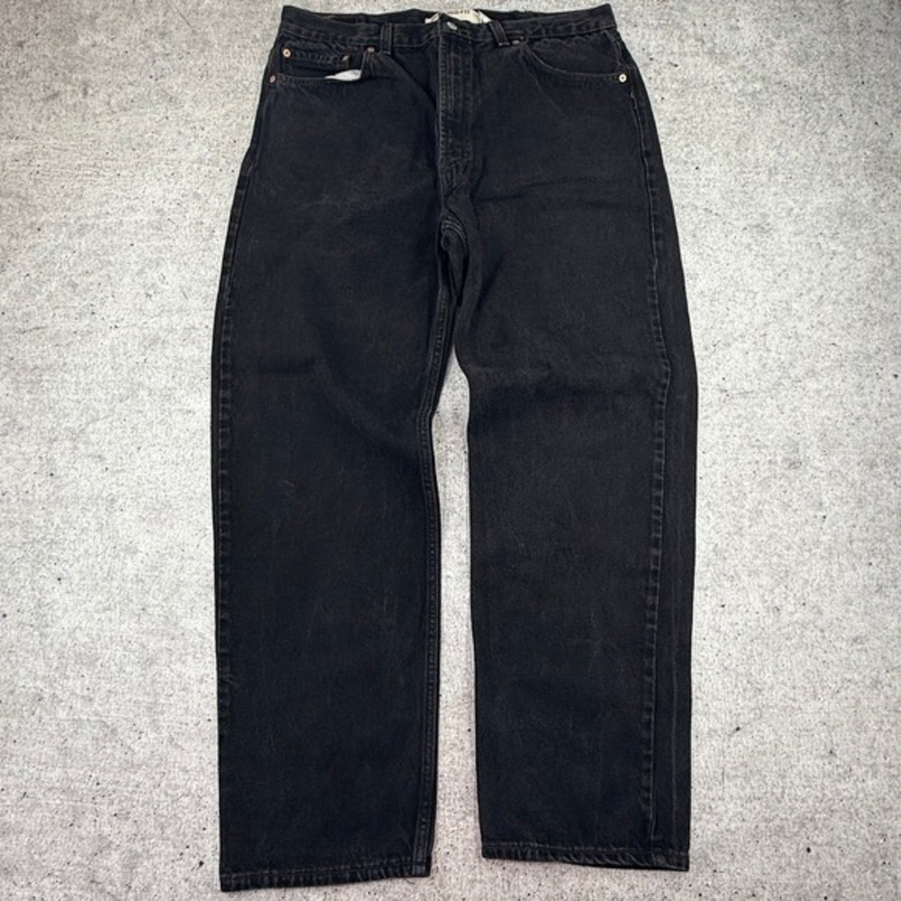 Levis 550 Relaxed Fit 100% Cotton Black Wash Jeans Mens 40x32 (38x32) Zip Fly